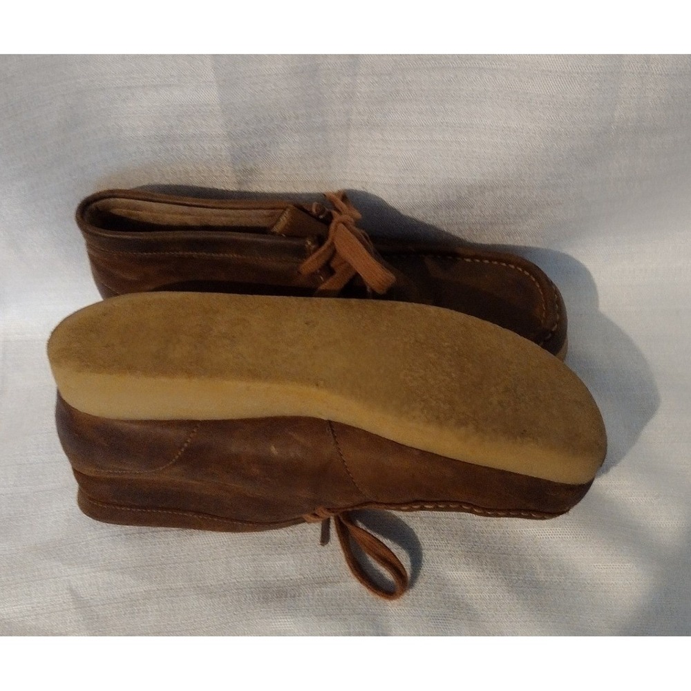 Clarks Collection Wallabee Brown Leather Moccasin Driving Shoes/Boots–men's 8.5 - Picture 4 of 5